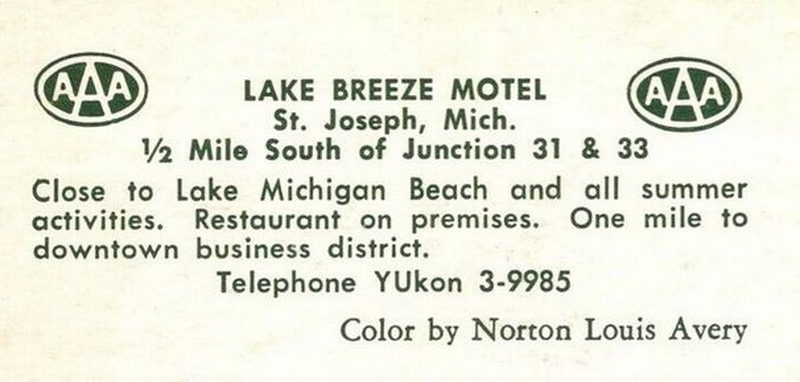 Lake Breeze Motel (Lake Breeze Cabins, Lake Breeze Cabin Court) - Vintage Postcard